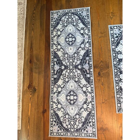 NWOT Hebe Boho 2 Piece Non-Slip Washable Soft Kitchen/Bathroom Rug and Runner - Picture 7 of 8